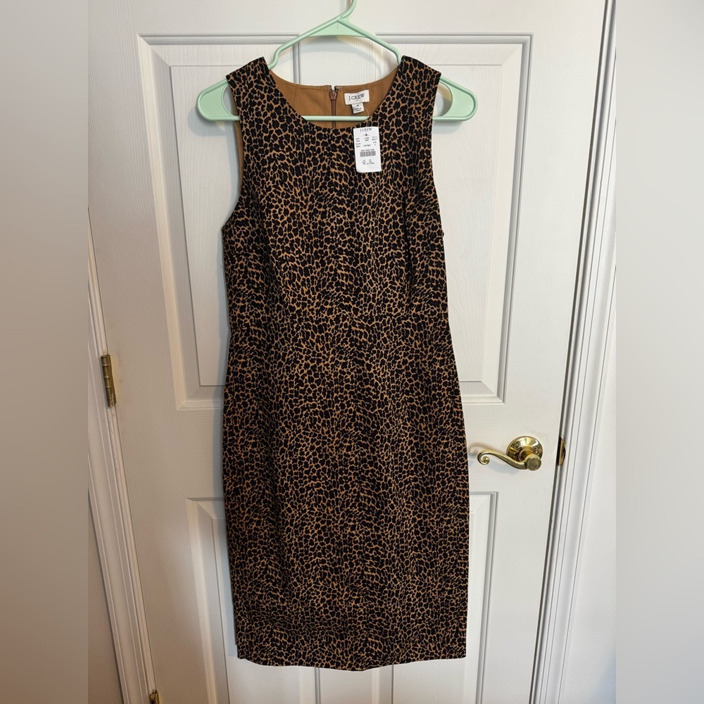 J. Crew leopard print sleeveless sheath dress NWT - Picture 2 of 4